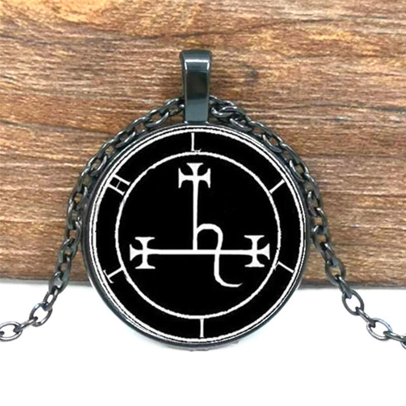 

Лилит Сигил Печать Подвеска Ожерелье Стекло Фото Кабина Ожерелье Видение чёрный