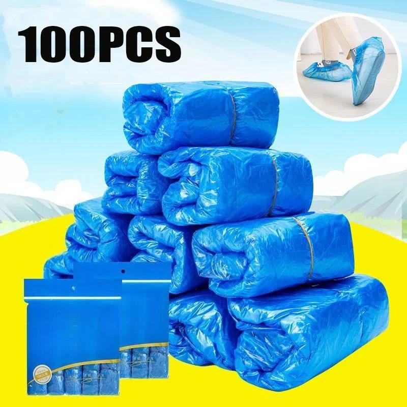 Portable Disposable Plastic Boot Cover, Anti Slip, Wear-Resistant, Waterproof, Mud Proof, Rainproof Shoe Cover