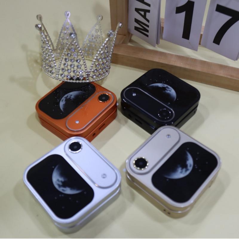 

Mini Dual Standby Flip Phone - 1.77 Screen, Keypad, Multi-language, Orange Backup Phone Black (2G Foreign Version)