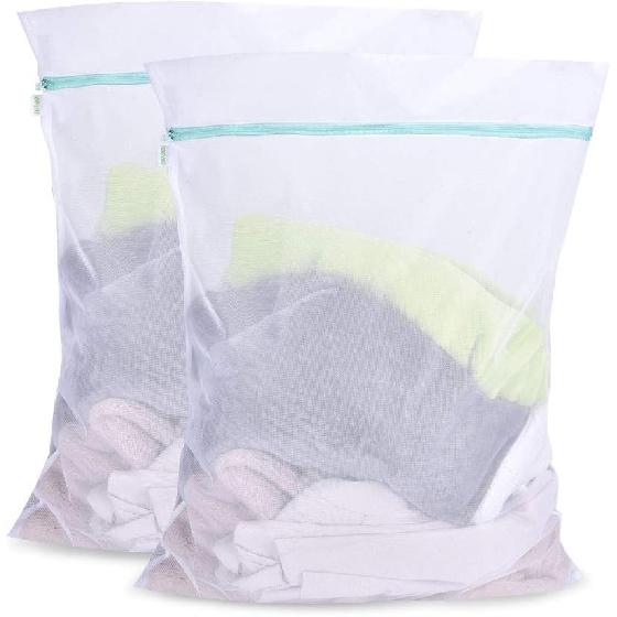 OTraki Mesh Laundry Bag for Delicates 2 Pack Garment Wash Bag 24 x 32 inch Zippered Large Washing Machine Bags for Sweater Dirty Clothes Washer Dryer