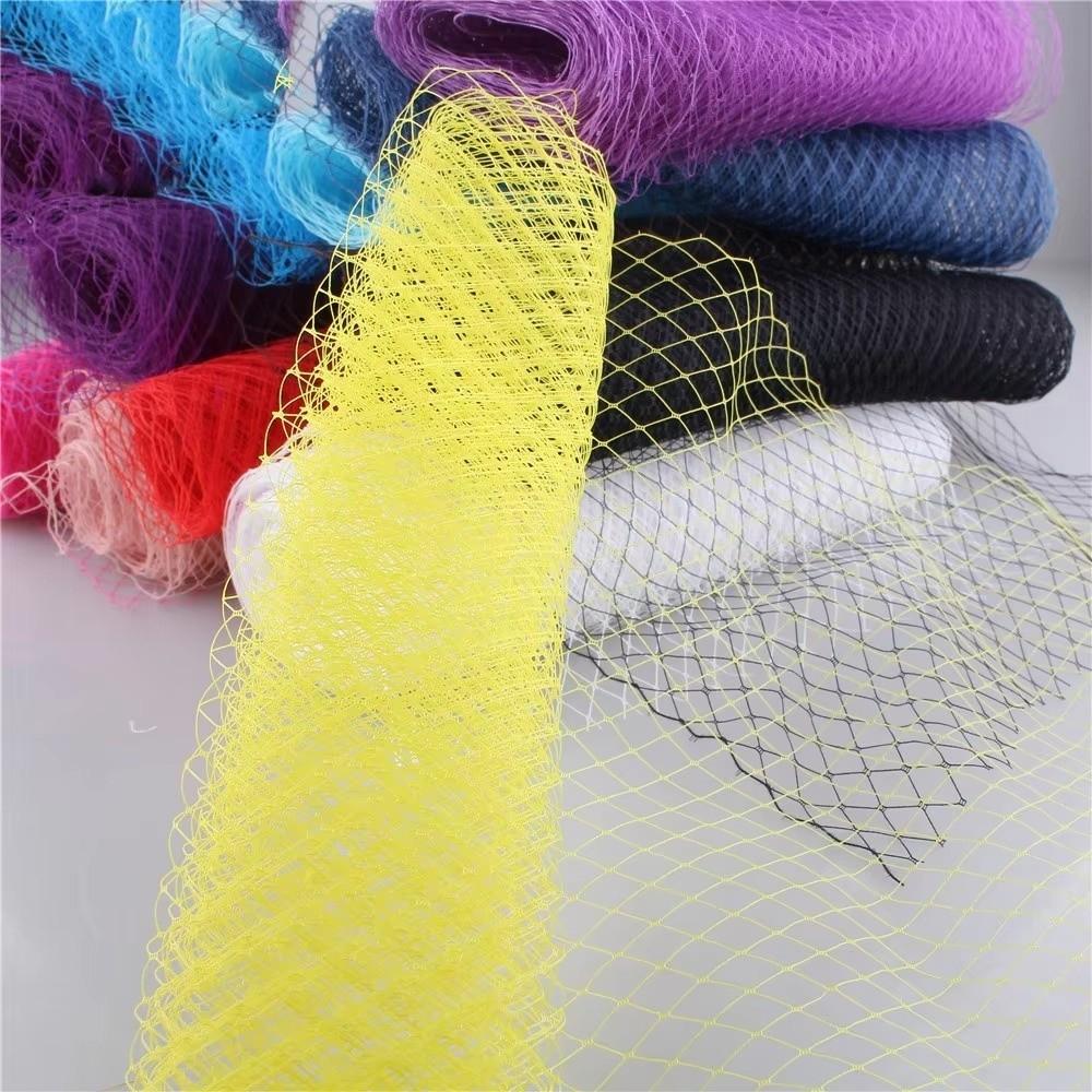 Big Hole DIY Fascinator Hat Mesh Big Hole Net Veil Hair Accessories Ribbon Veil Tulle Dress Fabric