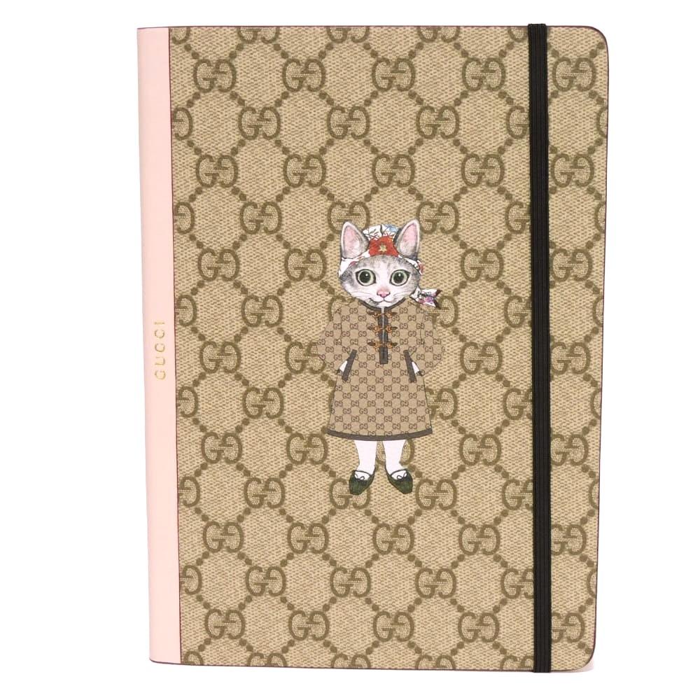 

Used 9539 Yuko Higuchi Cat Print GG Large Notebook 661731 FAE9I 8584 8000 Japan Exclusive Pink Unused GG Supreme Beige