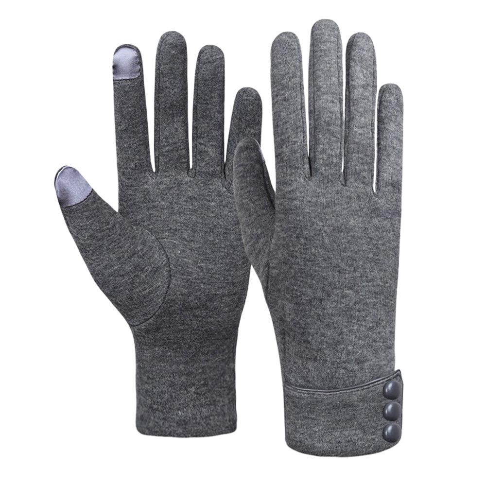 Fleece Lined Winter Warm Gloves Windproof Cold Proof Full Finger Gloves Comfortable Touch Screen Gloves
