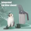 Cat Litter Scooper with Trash Container Large Capacity Portable Litter Scoop with Holder Integrated Detachable Sifter Shovel for Litter Box
