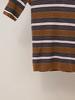 Dámský podzimní francouzský úzký pruhovaný pletený polo svetr s límečkem