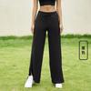Sweatpants 7A Antibacterial Yoga Trousers High Waist Wide Leg Trousers Side Split Ends Women's Summer Loose Straight Pants Casual Wear