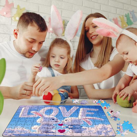 130ks/sada Pár Skládačka Králík Valentýn LÁSKA Zajíček logická hra Děti Dospělí Vzdělávací papírové puzzle Hračka Domácí dekorace