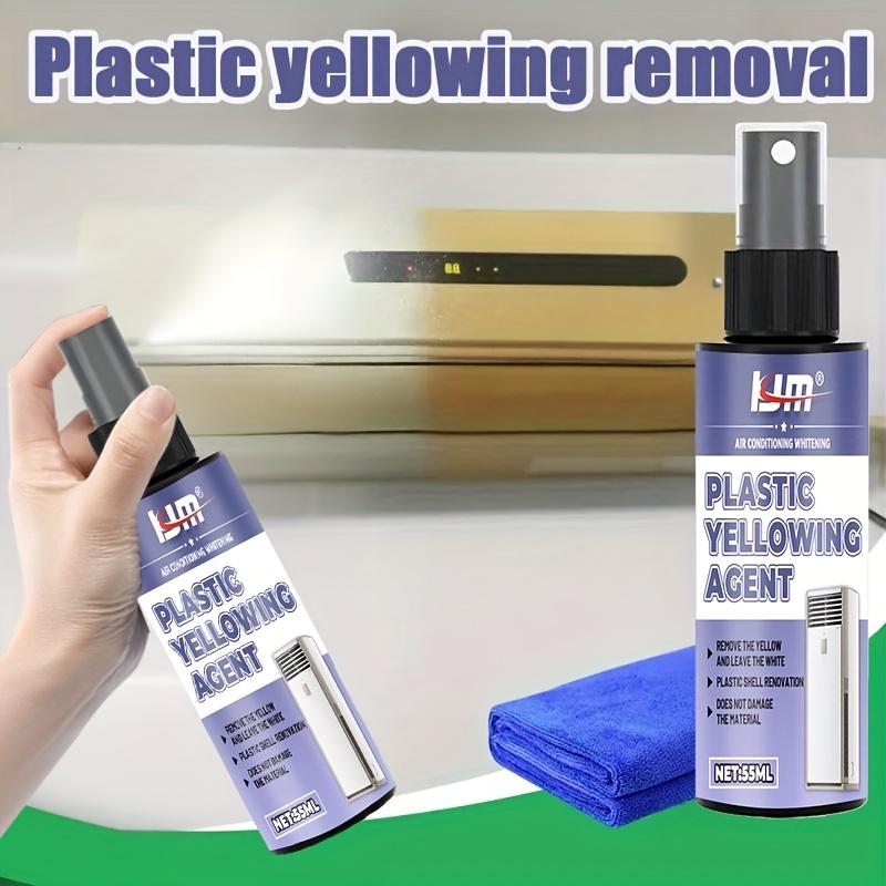 55ML Plastic Yellowing Spray, Strong Formula,Removes Oxidation Damage,Restores Dull Surfaces,Suitable for Air Conditioner Panels
