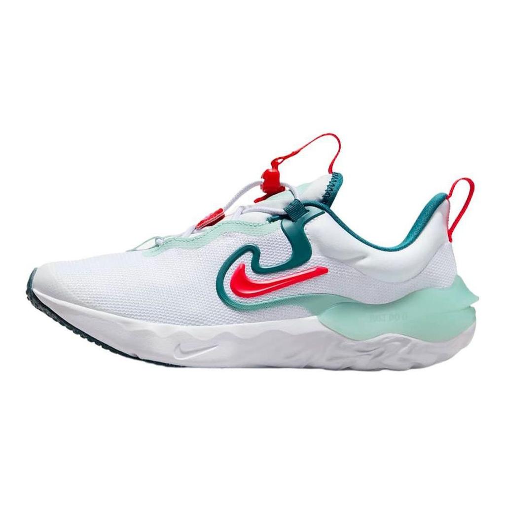 Nike Run Flow GS White Siren Red Jade Ice Kids Sneakers Geode-Teal DR0472-101