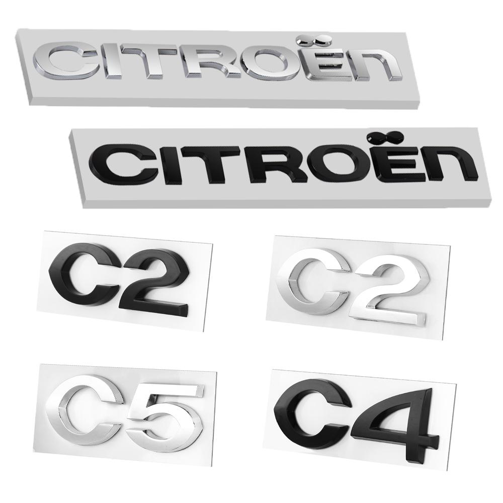 AQP4 1 unidad Pegatina Insignia de Letra de Coche 3D de ABS Pegatina Decorativa para Maletero de Carrocería de Coche Para Citroen C2 C4 C5 Aircross VTS C-ELYSEE Berlingo C4L