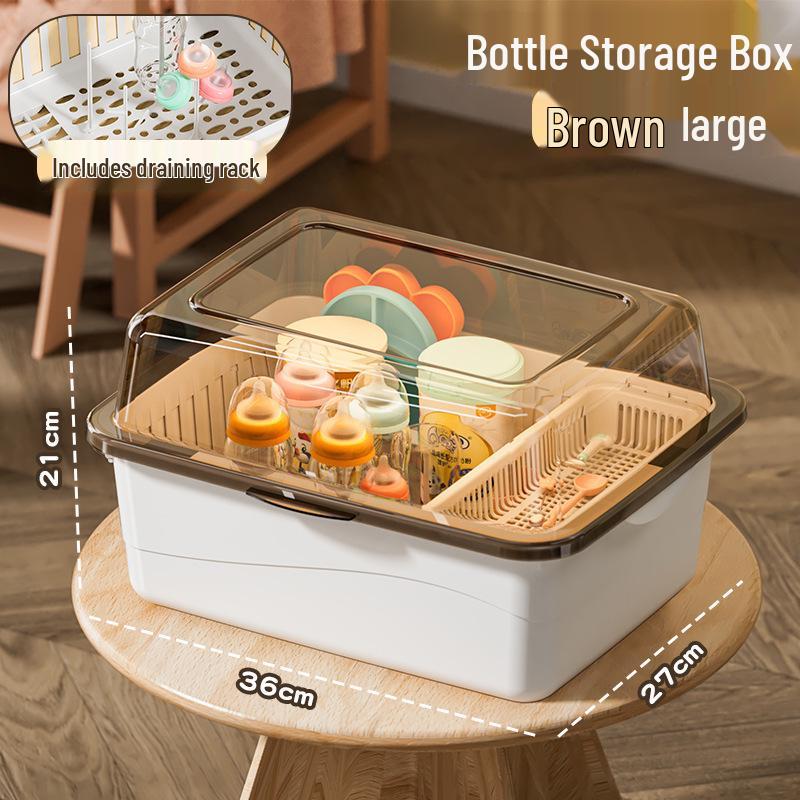 Cutlery & Bottle Drying Rack with Dustproof Lid for Baby Utensils