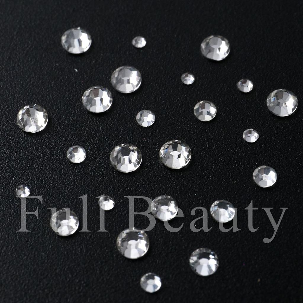 New manicure 12-grid jewelry size mixed flat-bottomed diamond round silver diamond jewelry