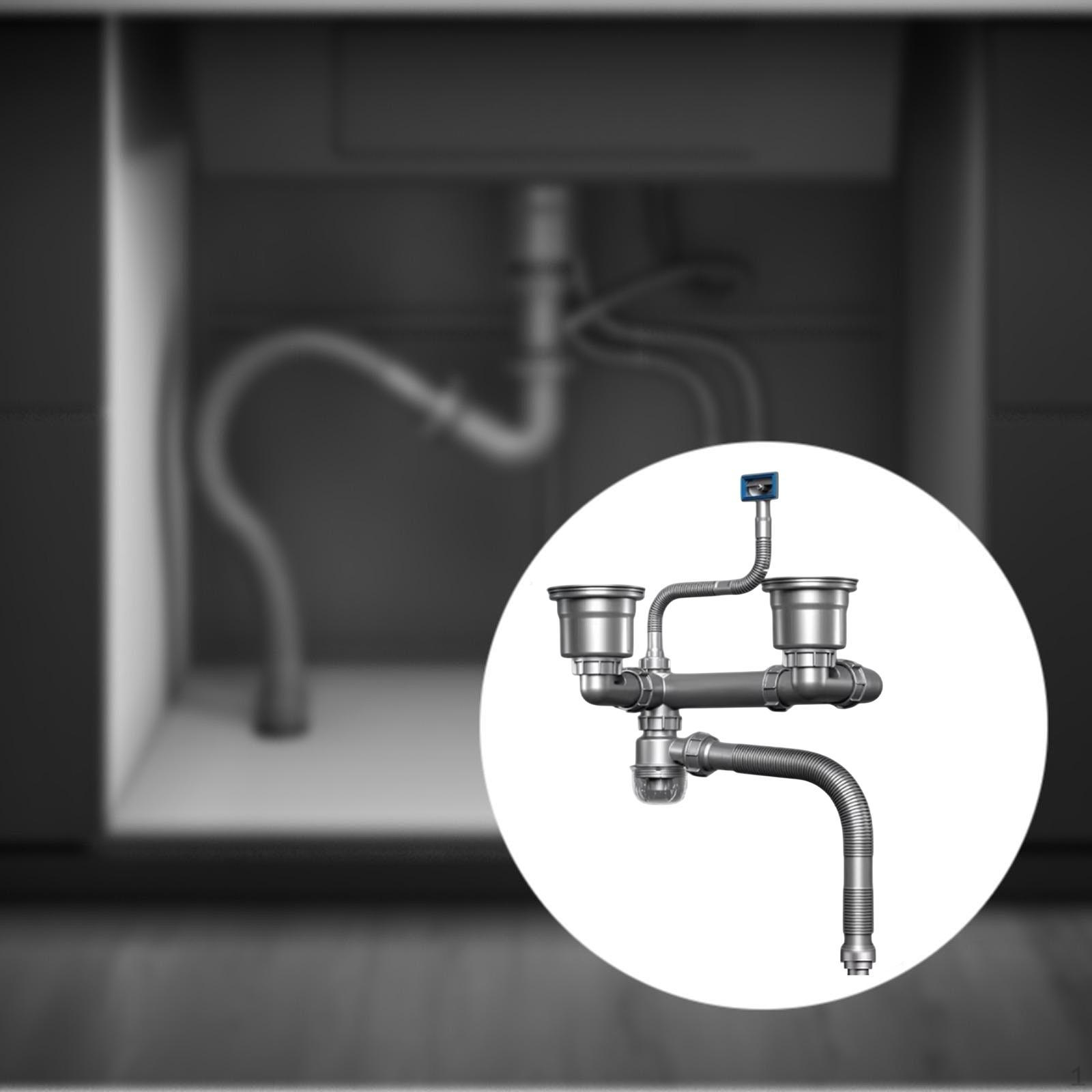 

Сливная труба для раковины с простой установкой, труба для овощной мойки Double Slot