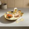 Heavy Gauge Stainless Steel Dinner Set | Gold PVD Plated Steel Thali Set | Stainless Steel Dinner Set for Kitchen | Pack of 1