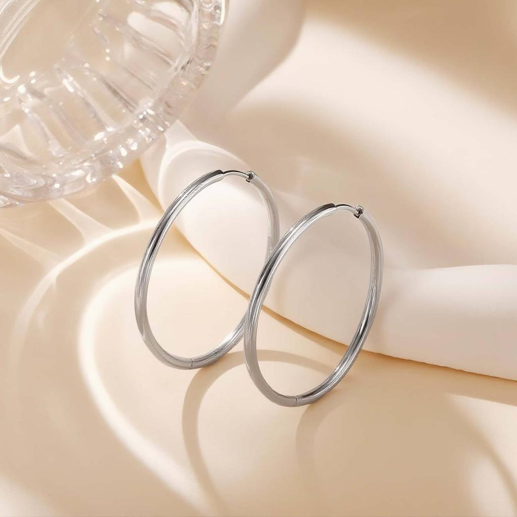 Vnox 1.6mm/2mm/2.5mm Thick Gold Plated Round Huggies Hoop Earrings, Trendy Cartilage Jewelry, Minimalist Ear Needle Accessories