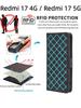 For Redmi 17 4G / Redmi 17 5G Flip Case RFID tection Dual-Layer Card Slot Soft Silicone External Leather Stand Holder Flip Cover