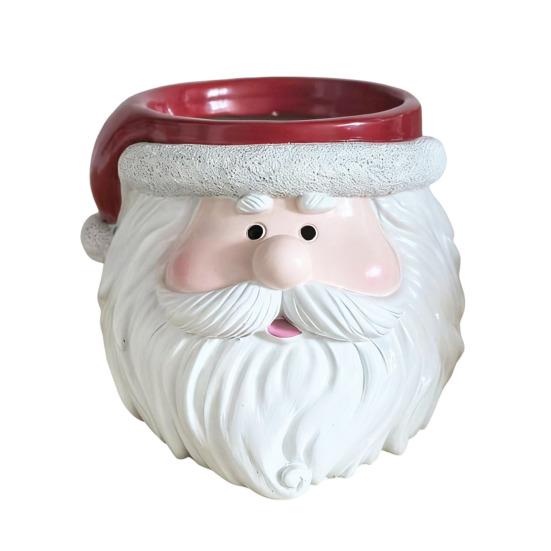 Christmas Snowman Planter Pot Santa Claus Head Resin Succulents Herb Plants Flower Pot Home Balcony Garden Decoration