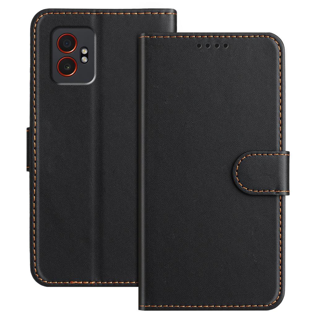 For Samsung Galaxy XCover7 Pro Leather Case Wallet Stand Solid Color Anti Drop Phone Cover