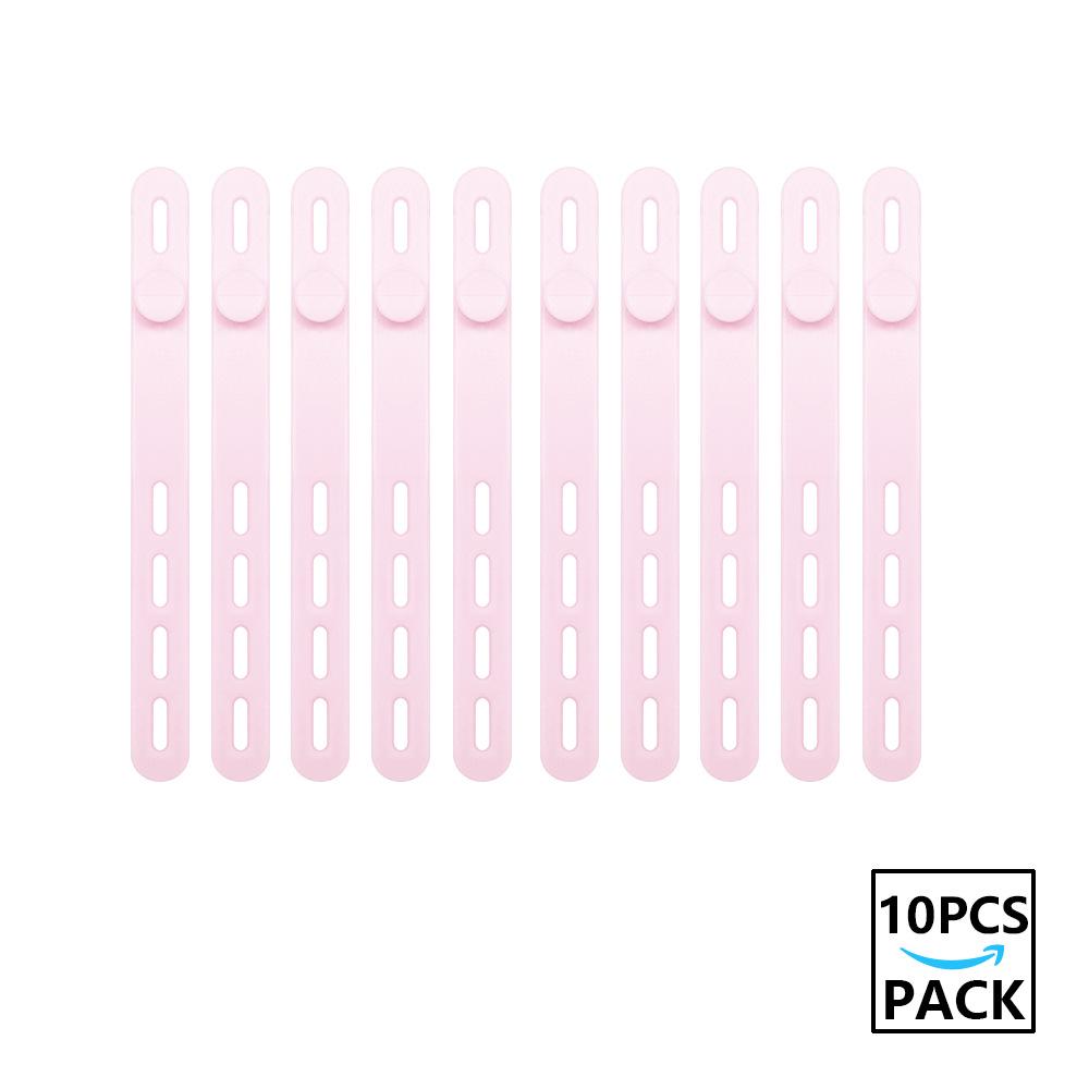 10-Piece Silicone Cable Organizer Set: Data Cable & Power Cord Storage Straps.