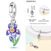 copper Classic Purple Retro Heart Shape Lotus Angel Pattern Charm Bead Charms Bead Charms Compatible With Necklaces Bracelets Pendant Do It Yourself J