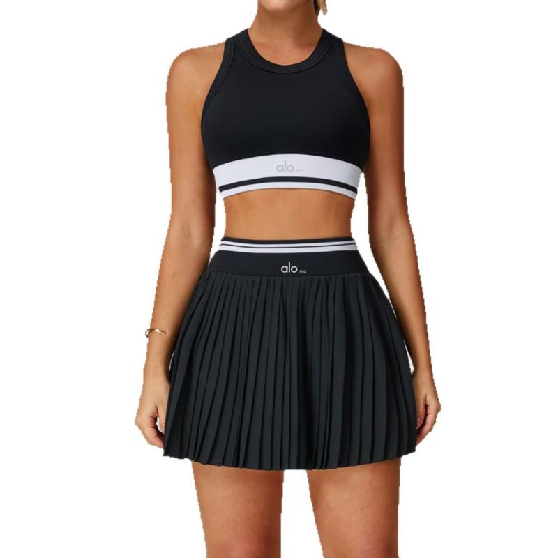 Womens Golf Tennis Skirt Set 2-Piece Sport Outfit Running Yoga Fitness