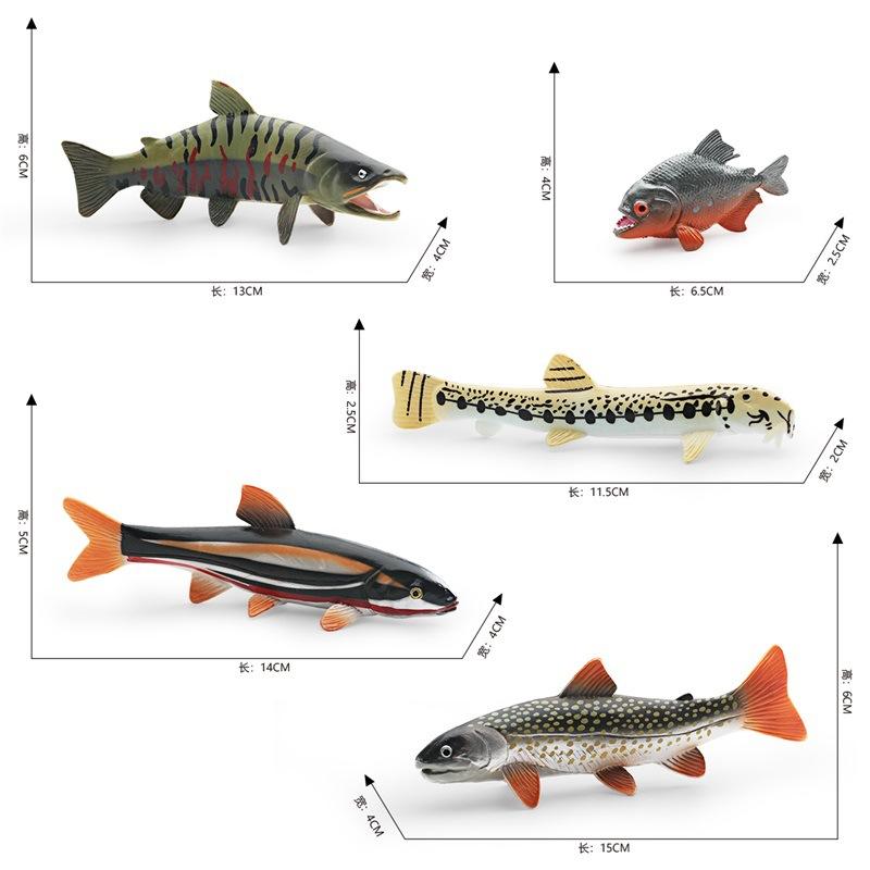 Simulation Marine Animal Fish Model Red Spot Salmon Piranha Chinese Loach Yarrow Salmon Toy