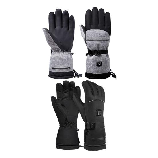 Electric Heated Gloves Battery Operated Winter Ski Gloves Waterproof Touchscreen Warming Gloves for Outdoor Motorcycle Hiking