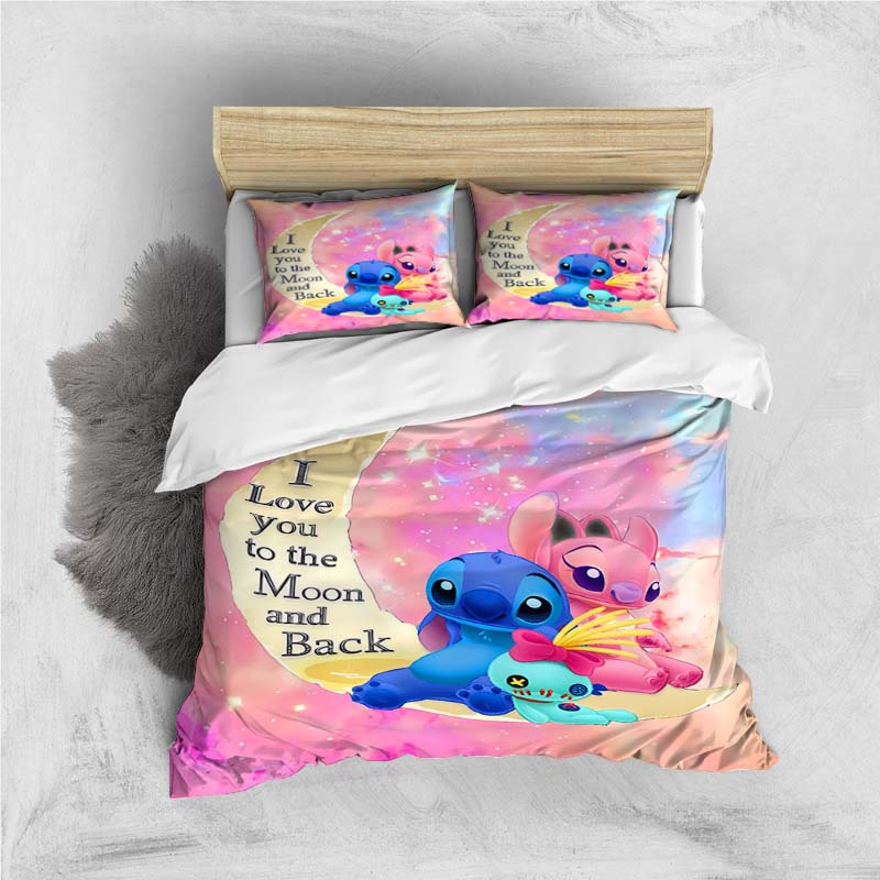Mini Kawaii (Stitch) Bedding Set, Cartoon Duvet Cover and Pillowcases, Soft and Comfortable, Customizable.