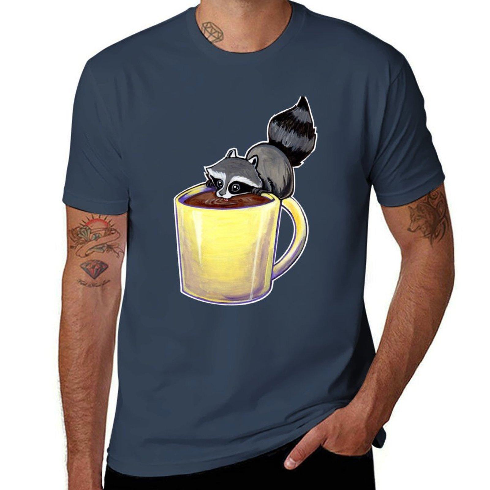

Coffee raccoon TShirt Festival Party Tee Top S