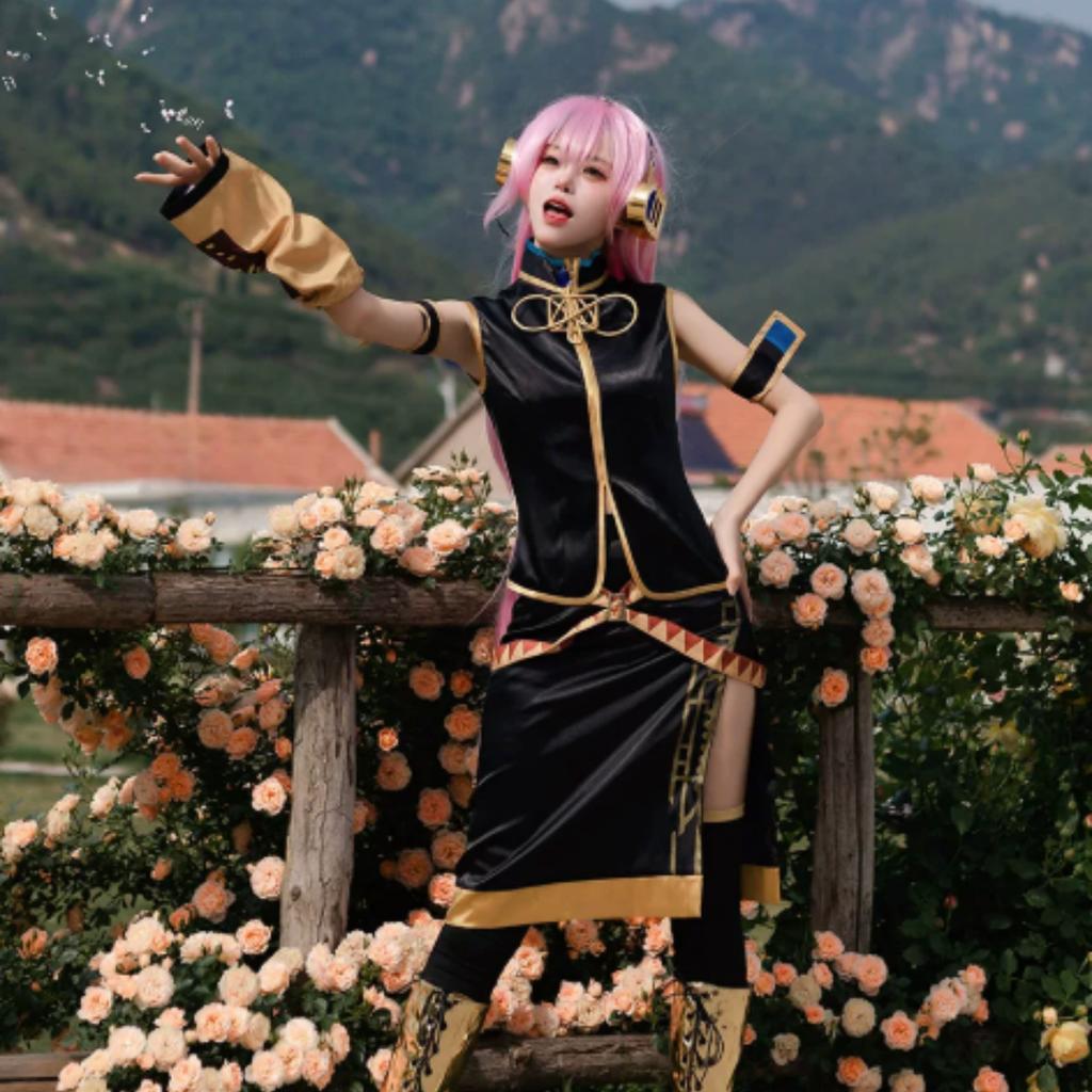 Cosplay completo di Vocaloid Megurine Luka Costume per Role Play di Cantante Virtuale per Donne
