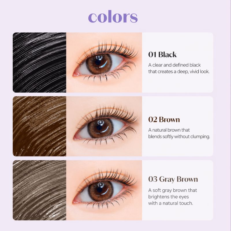 ETUDE Mascara Curl Fix Skinny 3g – Brosse Ultra Fine Définition Précise des Cils, Résistant aux Défauts Longue Tenue