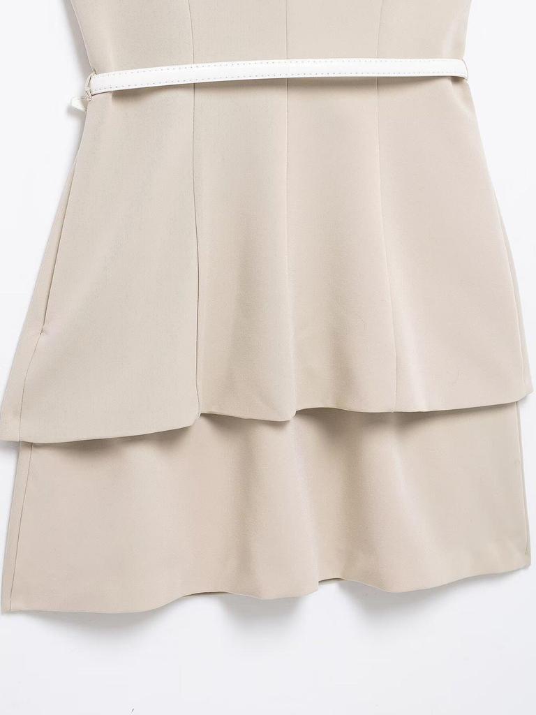 TAOP&ZA Spring/Summer Elegant Women's Short Dress with Belt