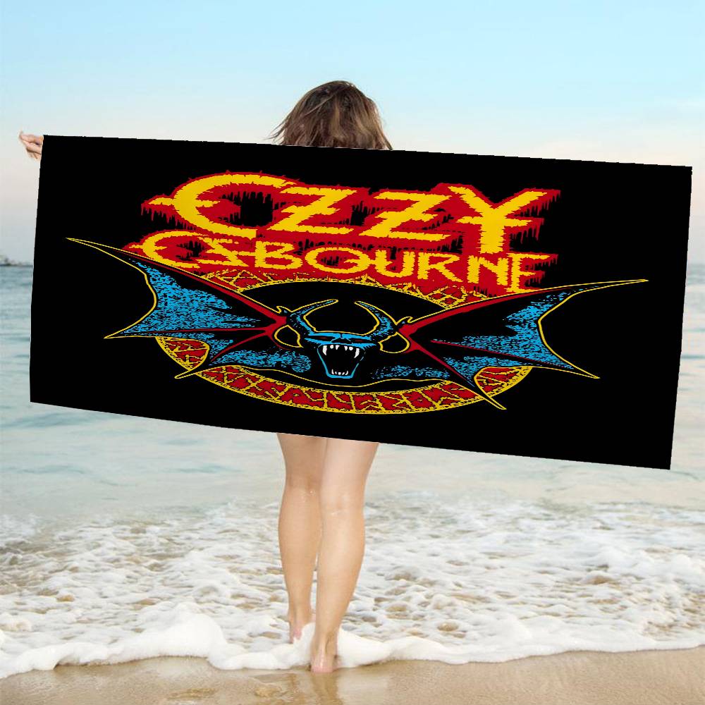 Ozzy Osbourne Logo Anime Microfiber Printed Beach Towel Mountain Climbing Yoga Beach Swimming Running Absorbent Soft Towel