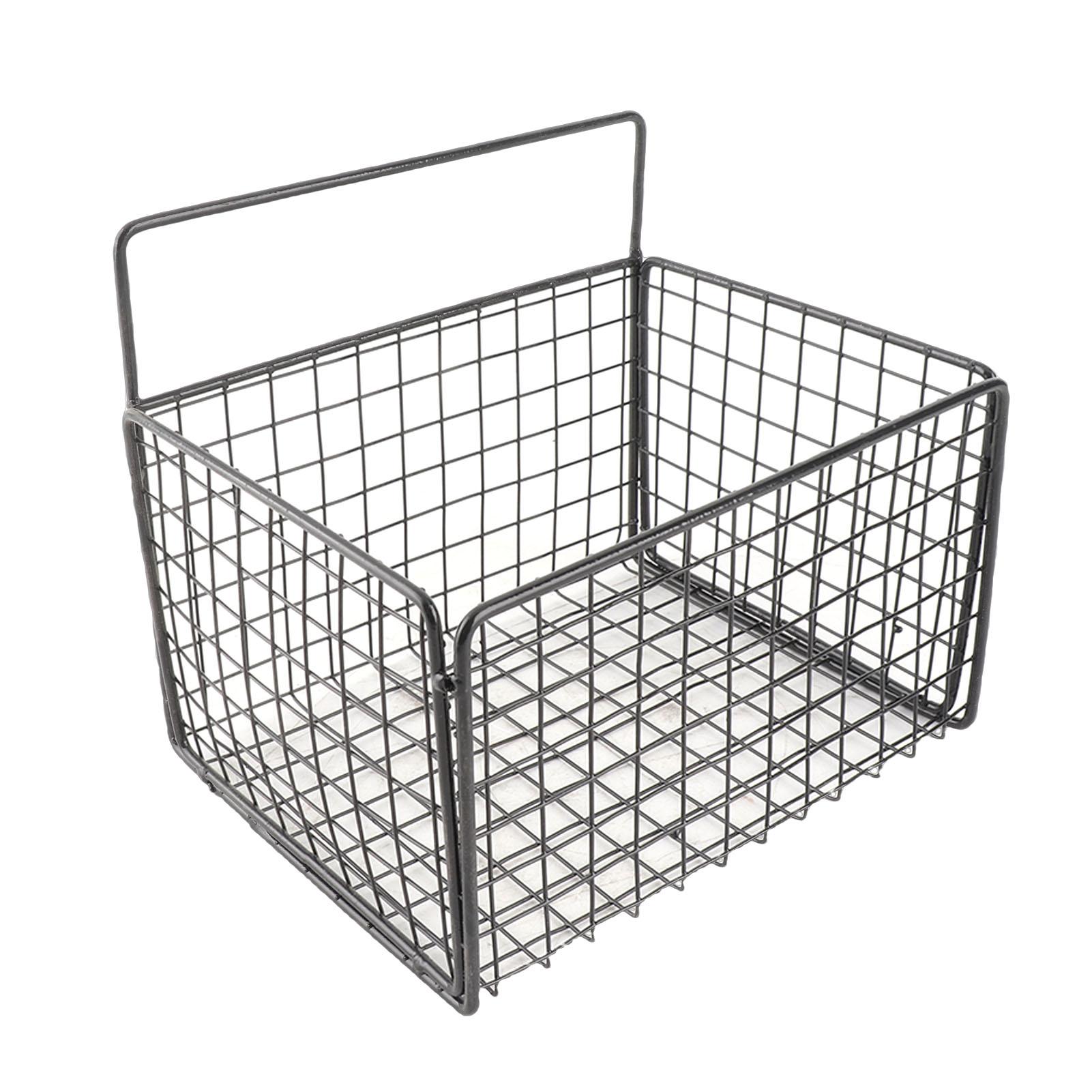 Настенная корзина для кухни, одинарная, металлическая, большой вместимости, экономия места, настенная корзина для хранения с крючком для овощей, специй