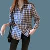WTEMPO New Casual Plaid Shirt Women's Long-sleeved Korean Version Loose Large Vintage Versatile Top