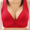 Plus Size Front Closure Wire-Free Push-Up Bra with Side Support for Mature Women