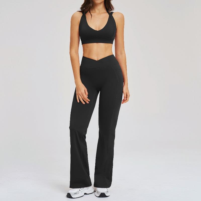 Naked yoga suit, tight back, micro-pull yoga suit, casual running, outdoor sports suit, women S