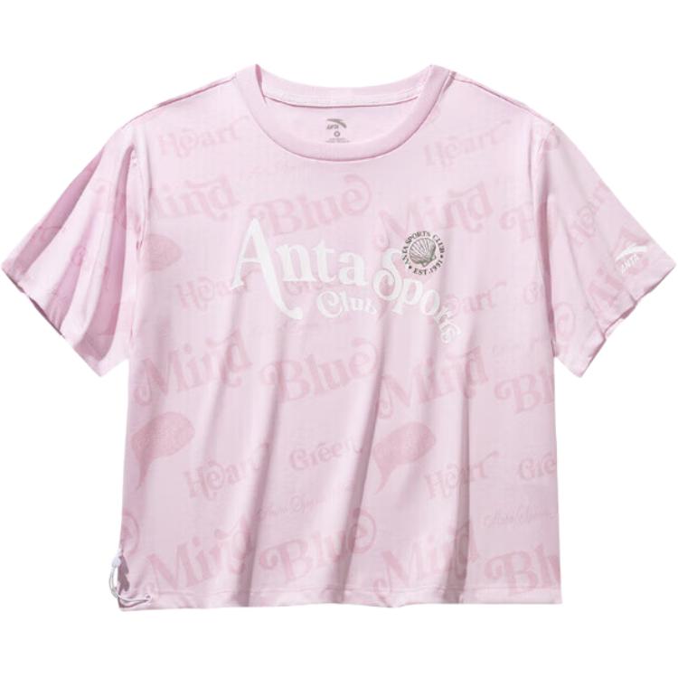 

Anta Life Series Simple Short Sleeve Letter Print T-Shirt Women Tops 162528106-2 L