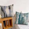Blue Modern Gradient Design Pillow Case Double-Sided Plush Sofa Cushion Covers Organic Breathable Invisible Zipper