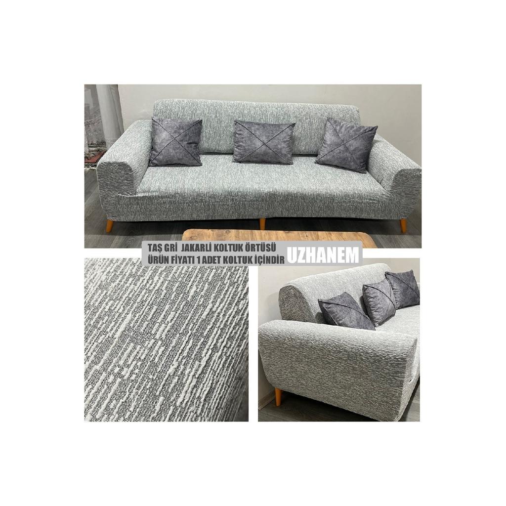 Jacquard-3-Sitzer-Sofabezug, Schlafsofa-Sofabezug (Produktinhalt 1Stk) grau