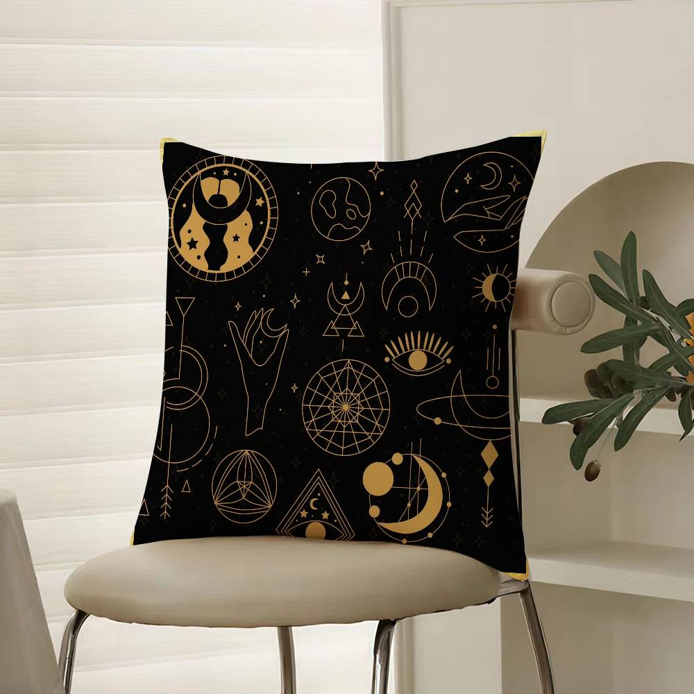 

Traditional Eid Eid Symbol Print Pillow Case Comfort Sofa Bed Silky elegant Invisible zipper Decorative cushion cover 12x12Inch