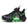 Anta Qingkuang Stoßdämpfende Abriebfeste Mid-Top Basketballschuhe Kinder Sneaker Schwarz Grün 312319910-3