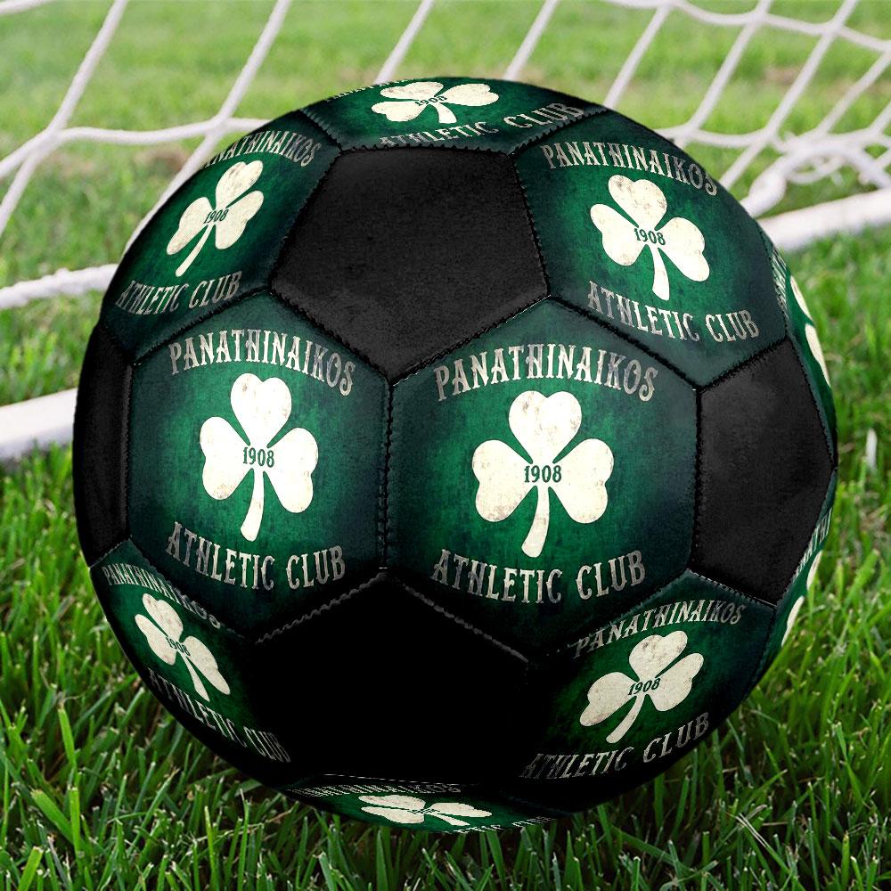 Panathinaikos FC Size 5 Soccer Ball, Machine-Stitched PVC, Durable & High Bounce, All Ages Fit, Fan Merchandise, Matches & Outdoor Use.