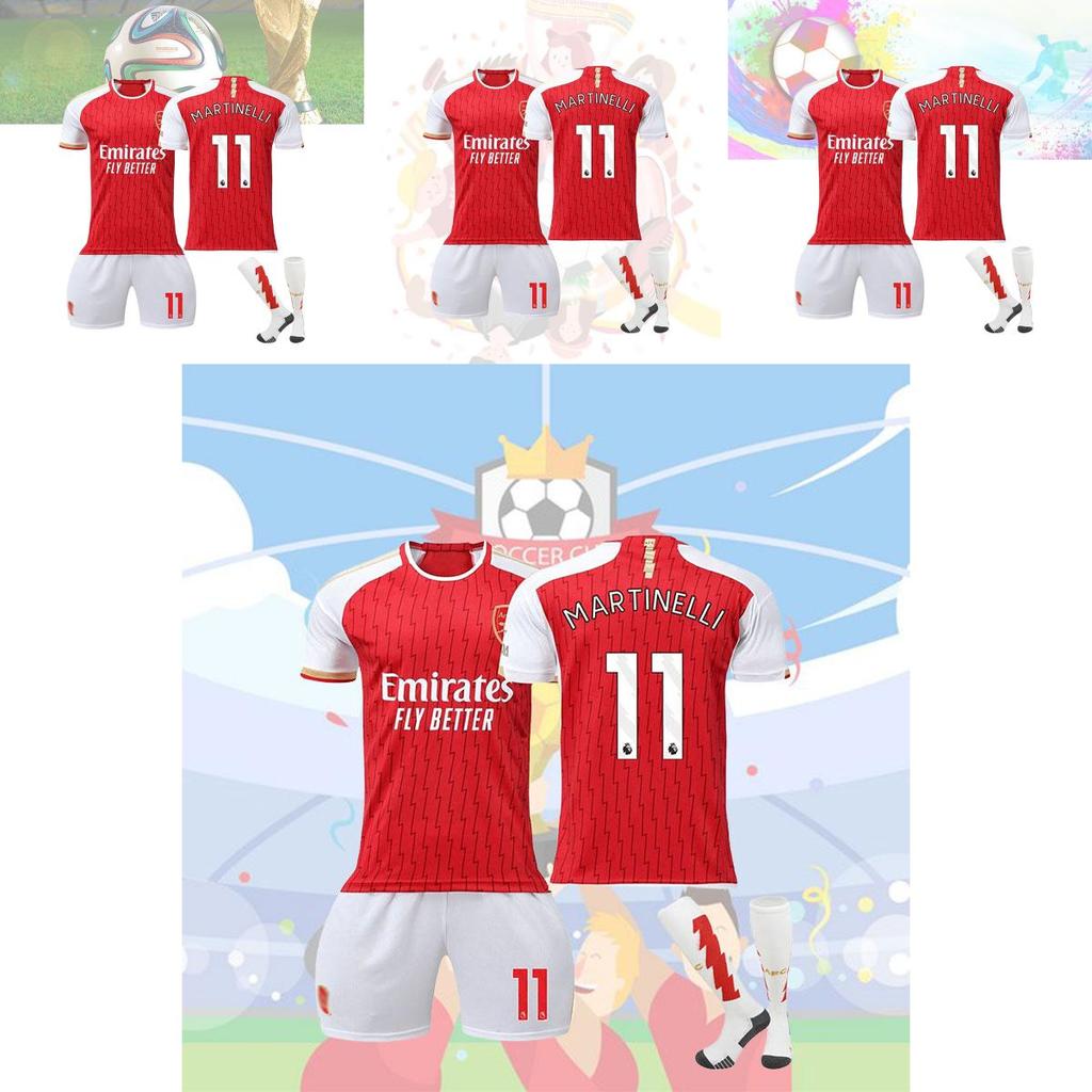 Koszulka Domowa Arsenal 2023-24 Koszulka Piłkarska Odzież Sportowa Tkanina Poliestrowa Rozmiary Dziecięce i Dla Dorosłych