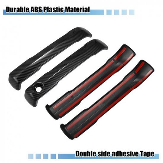 1 Set Carbon Fiber Pattern Side Door Handles Covers for Toyota Tundra +