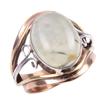 Natural Prehnite Gemstone Handmade 925 Sterling Silver Two Tone Ring S.6.5 o6B84