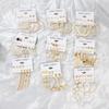 2024 European & American Fashion: Exaggerated Pearl & Crystal Butterfly Stud Earrings - 6 Pairs Set for Women