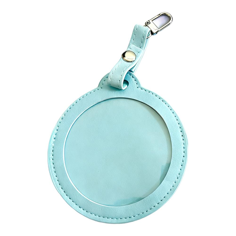 Premium PU Badge Holder 75mm Collector Case with Clear Window And Metal Clasp for Anime Character Pins Keychain Lanyard Display