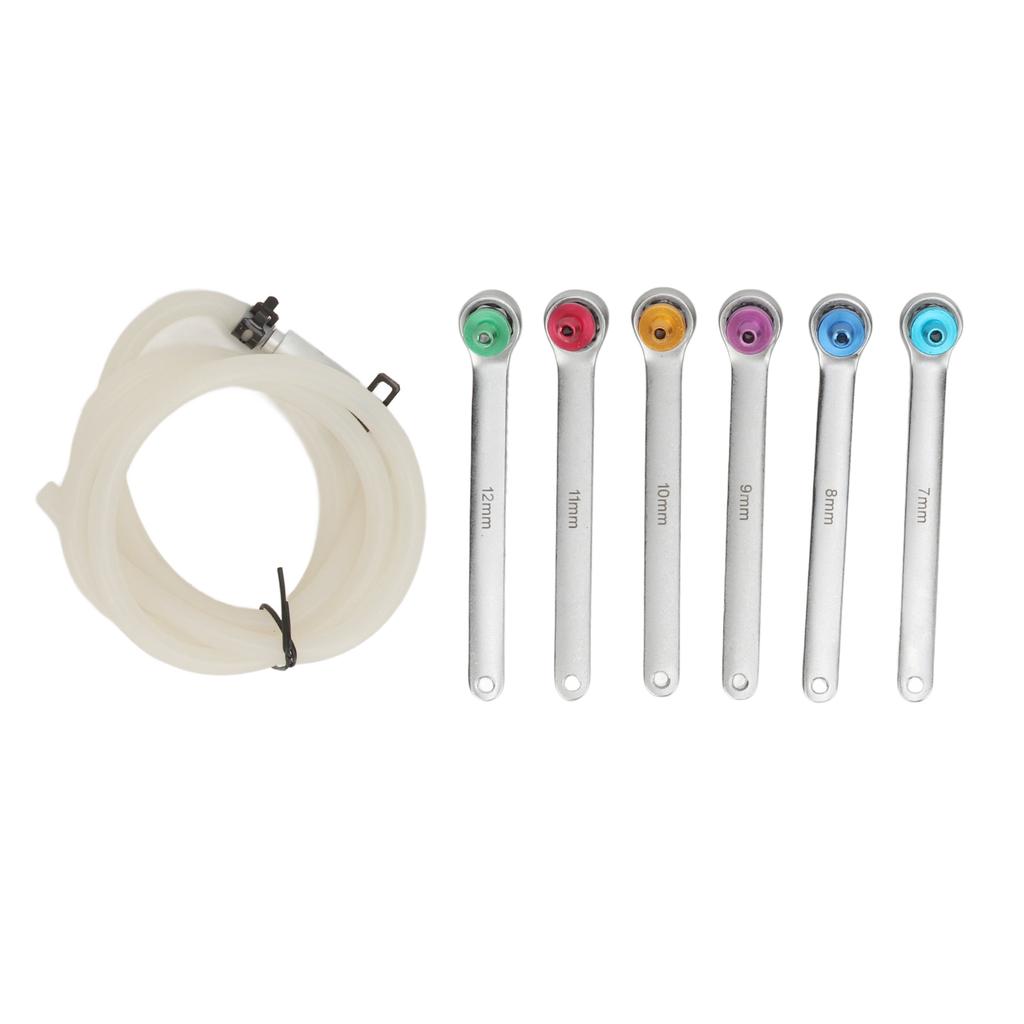 Brake Bleeding Spanner Tool Kit 7 To 12mm 12 Point Wrench Oil Drain Hose with Check Valve for Car Light Truck SUV