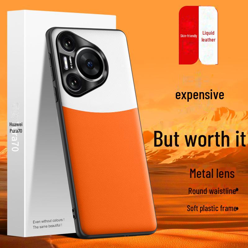 Liquid Leather Case for Huawei Pura70: Drop-Resistant and Protective Cover